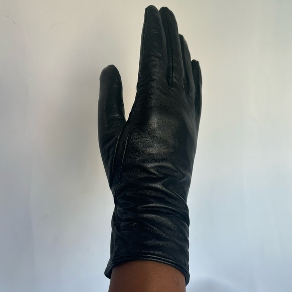 Black genuine leather gloves - Picture 4 of 6
